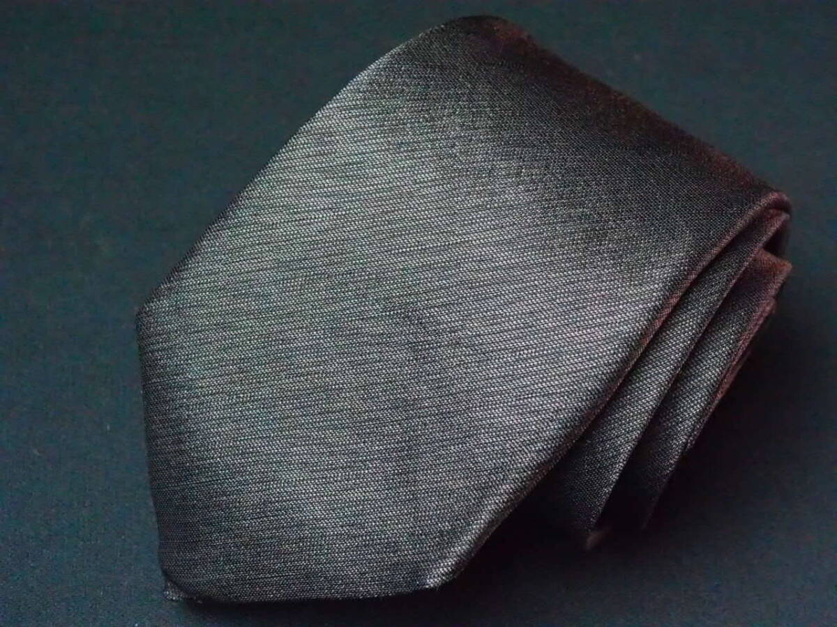  beautiful goods [HUGO BOSS Hugo Boss ]A1303 dark gray Italy made in Italy SILK brand necktie old clothes superior article 