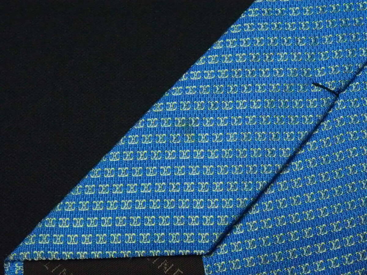  прекрасный товар [CELINE Celine ]A1376 бледно-голубой голубой Logo бренд галстук б/у одежда хорошая вещь 