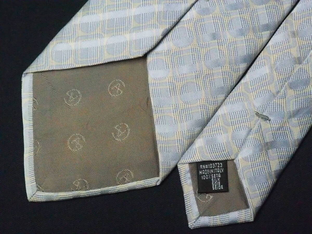  unused goods [GIORGIO ARMANIjoru geo Armani ]A1520 silver Italy made in Italy SILK brand necktie old clothes superior article 