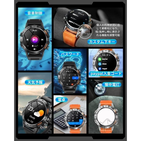 スマートウォッチ 通話機能 日本製センサー 血圧測定 Bluetooth5.2 IP68防水 Line着信通知 活動量計 腕時計 プレゼント iPhone/Android対応_画像10