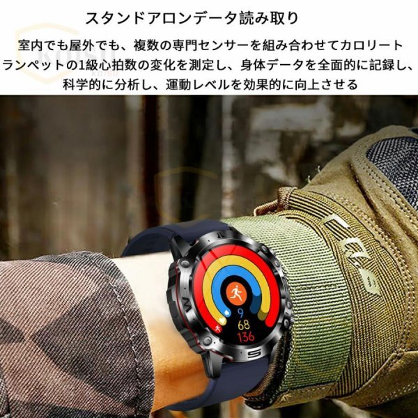 スマートウォッチ 日本製 センサー 通話機能 血糖値 軍用規格 ECG心電 血圧測定 心拍数 歩数計 多運動モード IP68防水 スポーツウォッチ_画像8