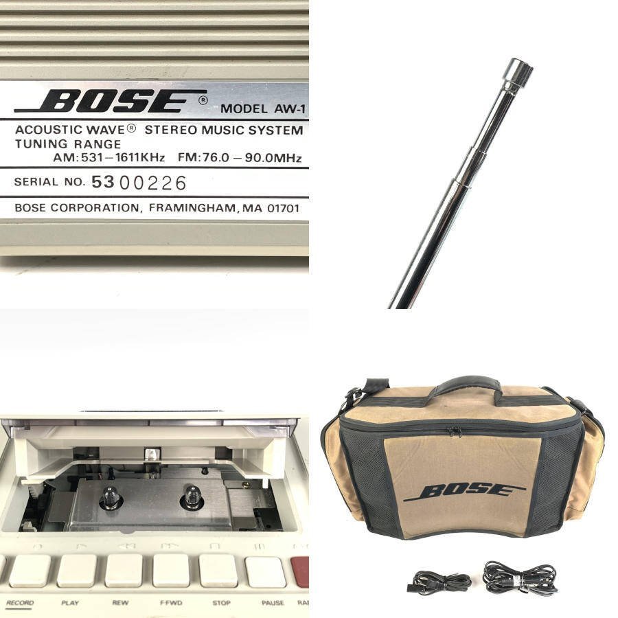 BOSE ボーズ AW-1 ACOUSTIC WAVE ラジカセ [電源コード/カーバッテリーコード/ケース付き]◆ジャンク品_画像10