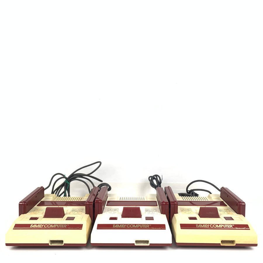 NINTENDO 任天堂 ファミリーコンピューター ファミコン ゲーム機本体 四角ボタン グレーコードあり まとめ 6台セット＊ジャンク品【GH】_画像2
