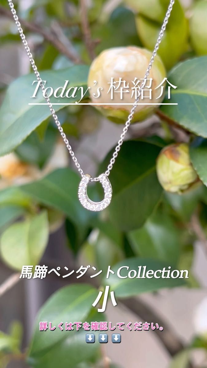 新品　PT900 ダイアモンド　ネックレス　馬の蹄　保証書有り　チェーン付き　Diamond　ホワイトデー　プラチナネックレス