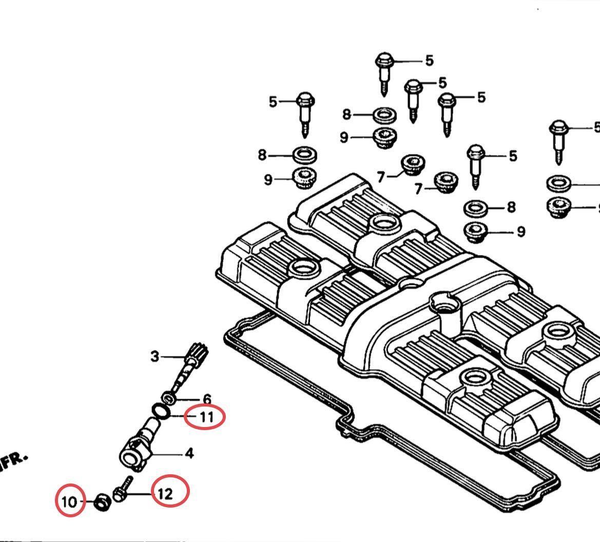 【送料無料】ホンダ純正CBX400F CBX550F タコメーター ギアキャップ ボルトOリング オイルシール (BEETエンジン メーターギヤ )2