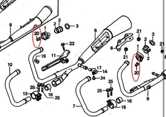 【送料無料】ホンダ純正CB750F/900F/1100F/CB750Kマフラーキャップナット8本(エキゾースト フランジ　6mm M6 メッキ CBX CBモリワキ )_画像3