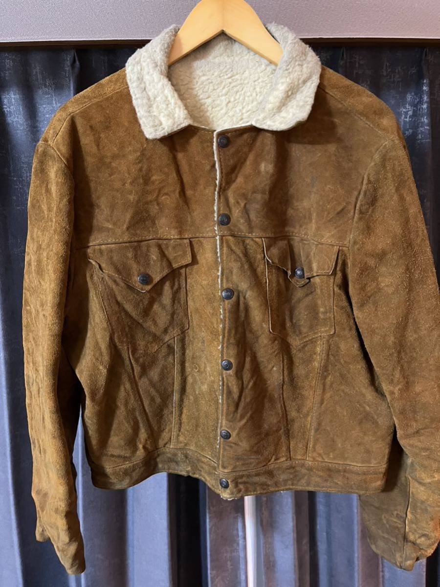 50s Levi's ショートホーン スエードジャケット ボア BIGE 50s Levi's ショートホーン スエードジャケット ボア BIGE