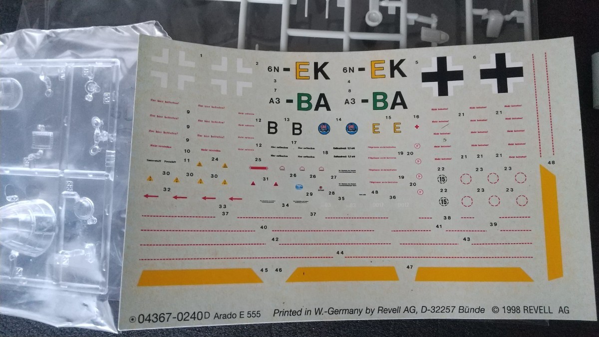 【ジャンク品】 レベル◆1/72 アラド Ar.E.555 ジェット爆撃機 / Revell 1/72 Arado Ar.E.555 Bombe 【No.04367】_画像5