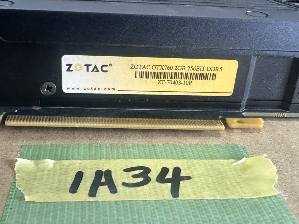 「岐阜発送」1A34　ZOTAC GTX760 2GB 256BIT DDR5　グラフィックカード　動作未確認　ジャンク品_画像4