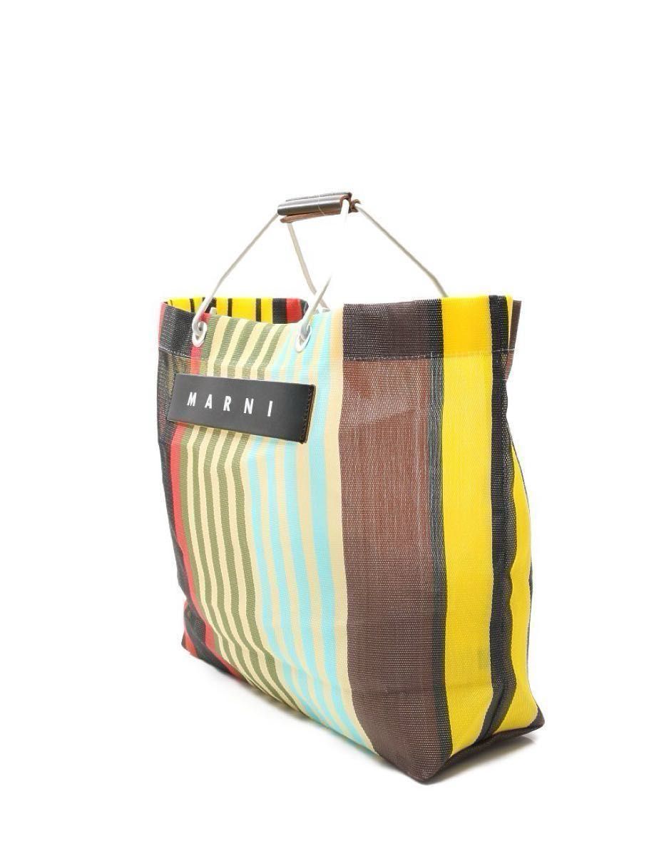 マルニ マーケット MARKET マルチカラー イエロー MARNI マルニ フラワー カフェ トートバッグ ストライプ