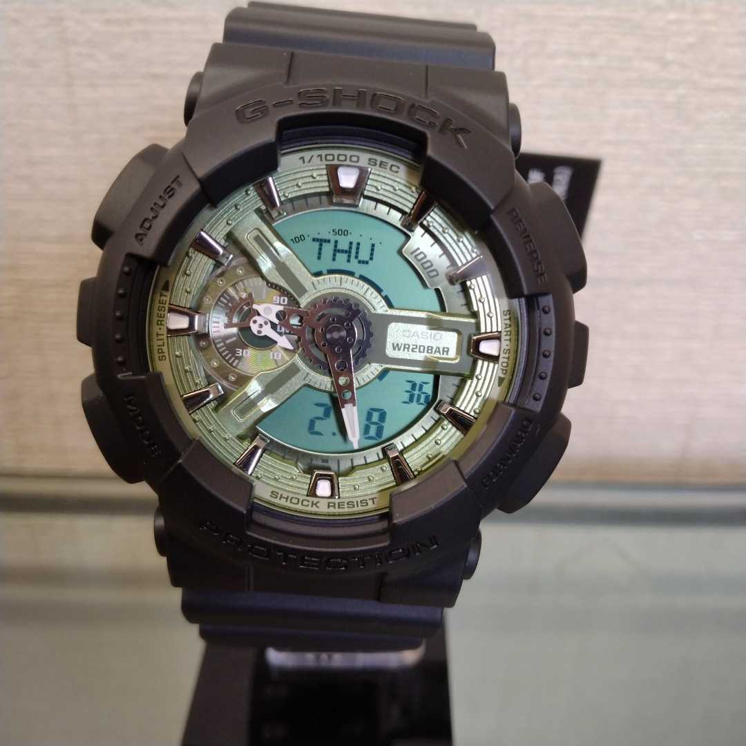 G-SHOCK メタリックカラーダイヤル アナデジ ビッグケース セージグリーン メンズ 腕時計 GA-110CD-1A3JF 新品 未使用 _画像5