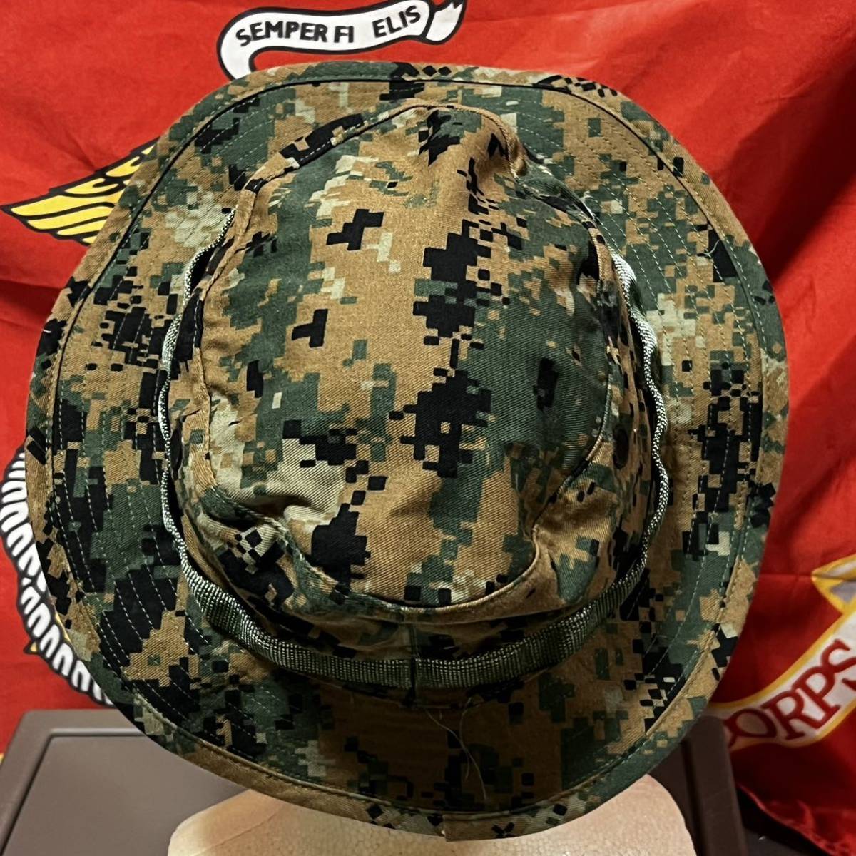 米軍放出品　海兵隊 米軍実物 USMC ウッドランドマーパット ブーニーハット キャンプLARGE (INV F#11)_画像3