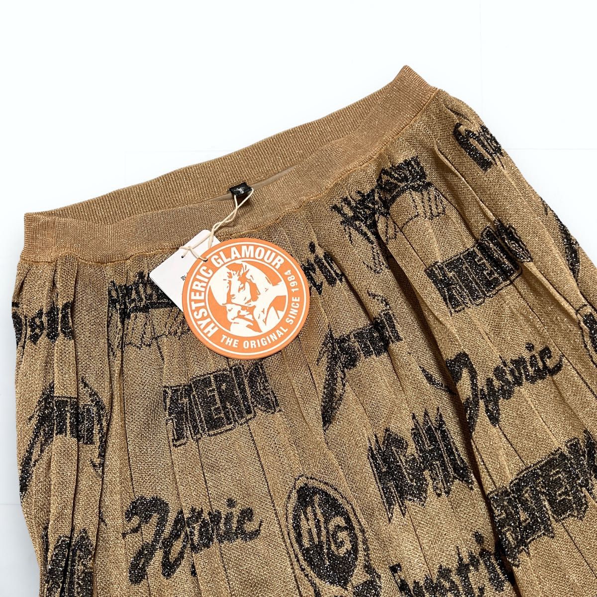 未使用タグ付き ヒステリックグラマー ラメ入り プリーツロング 未使用タグ付き ヒステリックグラマー ラメ入り プリーツロング