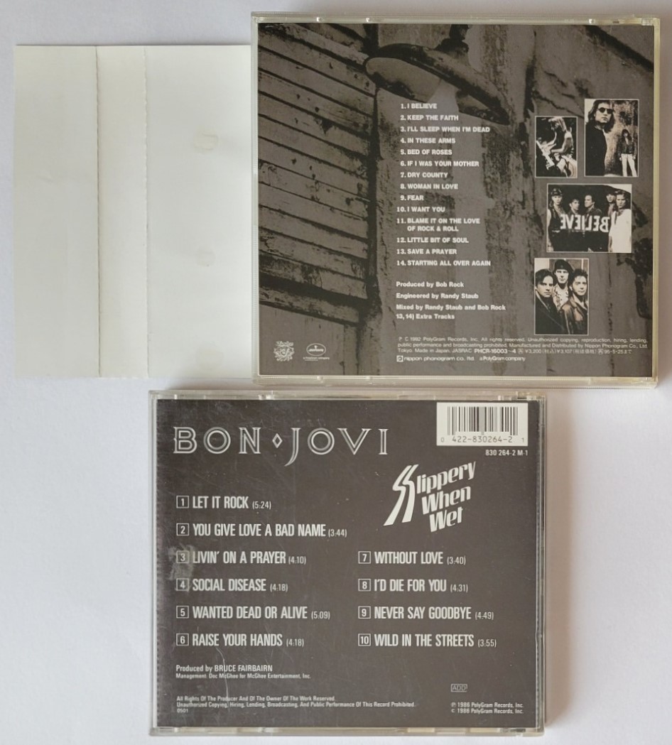 BON JOVI CD2枚 KEEP THE FAITH SLIPPERY WHEN WET チラシ ボン・ジョヴィ キープ・ザ・フェイス メガ・エディション LIVE IN THESE ARMS_画像2