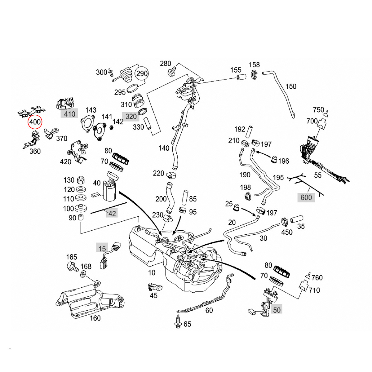 全国送料200円 ベンツ W211 E240 E250 E280 E300 E320 E350 燃料ポンプブラケット/フューエルポンプブラケット 2114710141_画像2