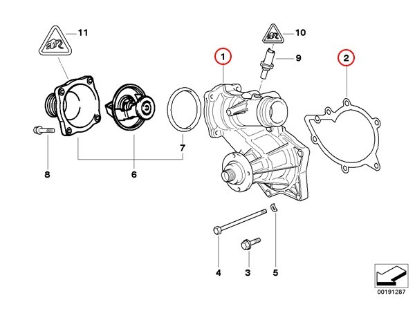 [6ヶ月保証] GRAF製 BMW X5(E53) ウォーターポンプ M62 V8エンジン ガスケット付き11510393336 PA856 4.4i 4.6is_画像2