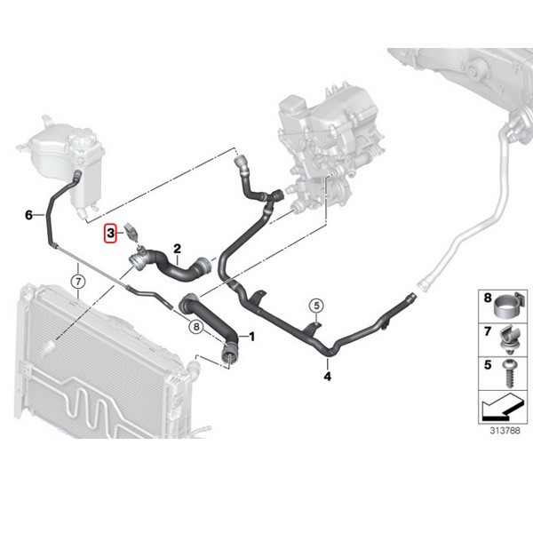 全国送料200円BMW X1X3X5X6 水温センサーロアホース側用 13621433077 2.5i3.0i4.4i4.6is4.8is 4.8i/xDrive48i sDrive18i xDrive50i X5M X6M_画像2