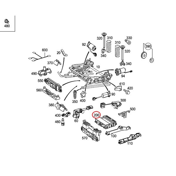 ベンツ W211 E240 E320 E500 E55AMG パワーシートコントロールユニット 運転席側 2118704626 2118701726 2118208985 2118200126 2118204085_画像2