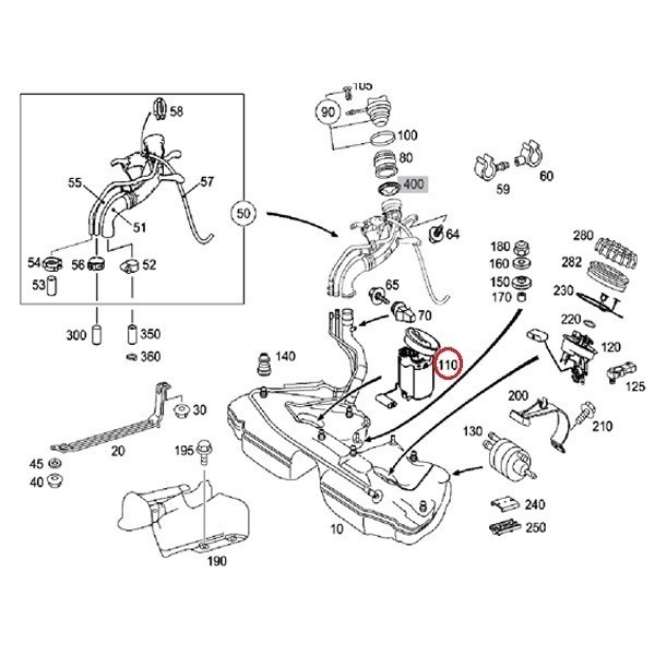 ベンツ Cクラス W203 C240 C320 燃料ポンプ/フューエルポンプ 2034703594 2034702894_画像2