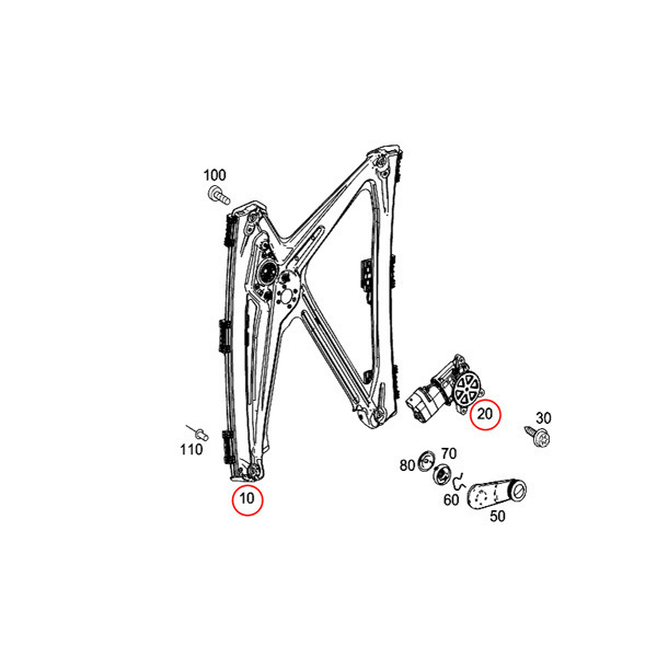 smart W451 fortwo power window regulator / power window regulator right side motor attaching 4517200646