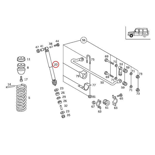 純正OEM BILSTEIN製 ベンツ Gクラス W463 フロント ショックアブソーバー 左右共通 片側 0053239400 0053230100 0053234200_画像2