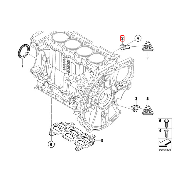 純正OEM BOSCH製 BMW MINI ミニ R60 R61 クーパー クーパーS オール4 ジョンクーパーワークス ノックセンサー 13627552114_画像2