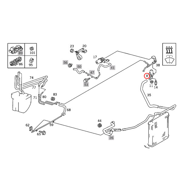 純正OEM BOSCH製 ベンツ R129 SL600 ヒーターバルブ/ウォーターバルブ 0018300684_画像2