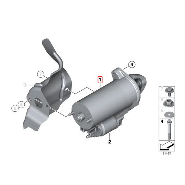 純正OEM BOSCH製 BMW Z4/E85 E86 E89 2.5i 3.0si sDrive23i 35i 35is セルモーター/スターター 12412354701 12412344243 12417526236_画像2