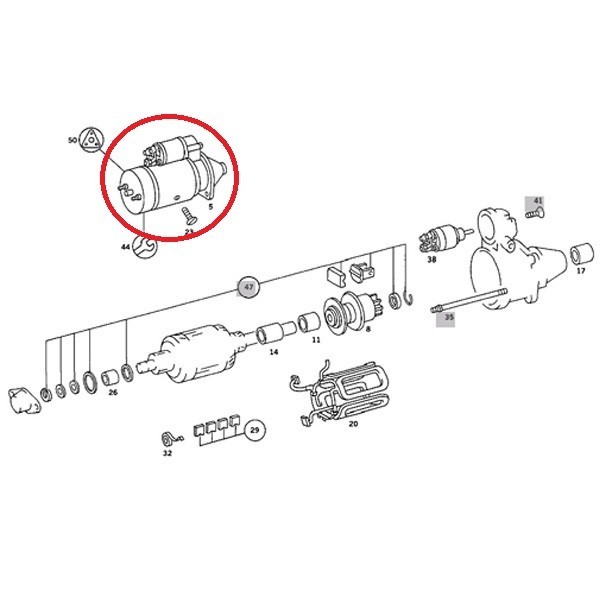 純正OEM BOSCH ベンツ R107 セルモーター/スターター 0021517101 280SL 350SL 380SL 420SL 450SL 500SL 560SL 280SLC 350SLC 380SLC 450SLC_画像2