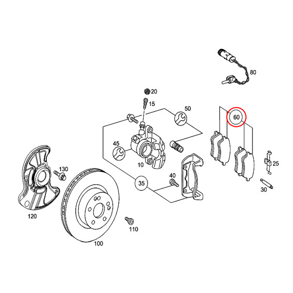 Brembo製 ベンツ R171 SLK200 SLK280 フロント ブレーキパッド 左右 0034206020 0034202620 0034202520 0034205920 0034209520 0054206220_画像2