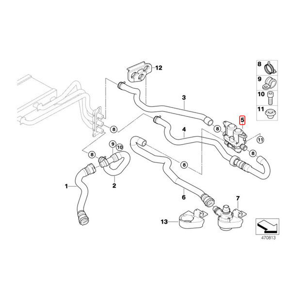 febi bilstein製 BMW E63 E64 630i 645Ci 650i M6 ヒーターバルブ/ウォーターバルブ 64116906652 64116908294 64116931708 64126927915_画像2