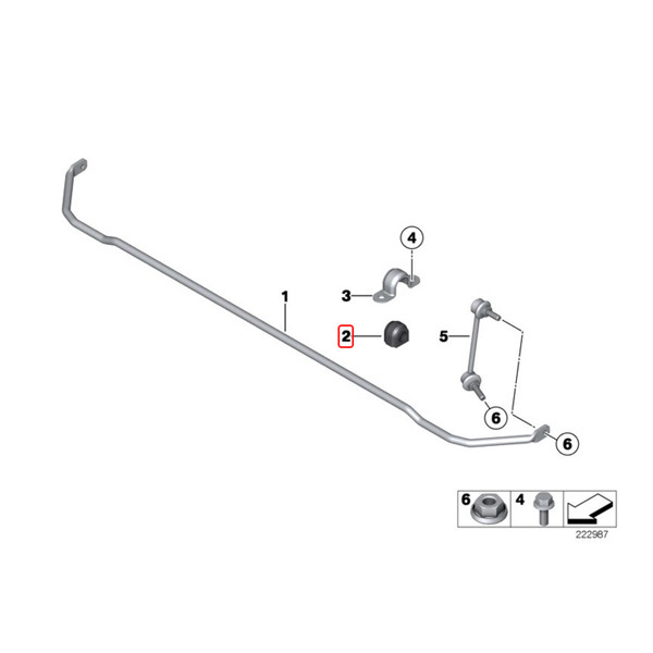 febi bilstein製 BMW MINI ミニ R56 ワン One リア/リヤ スタビライザーブッシュ/スタビブッシュ 左右セット 33556772788_画像2