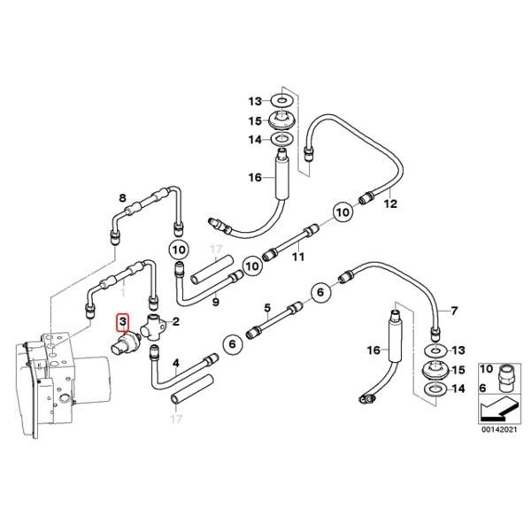 純正BMW E60 E61 E46 E60 E61 E63 E64 Z3/E36 Z4/E85 ブレーキ 圧力センサー/DSCプレッシャーセンサー 34521164458_画像3