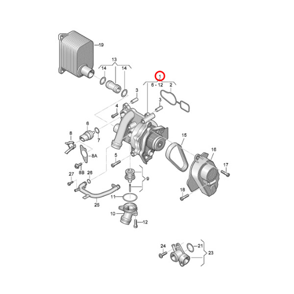 INA製 AUDI アウディ A3 8P A4 8K/B8 A5 8T/8F ウォーターポンプASSY＆コグベルトセット 06H121026AB 06H121026BE 06H121026N 06J121026A_画像2