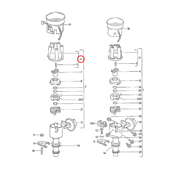 Intermotor製 VW フォルクスワーゲン SANTANA サンタナ 32B ディストリビューターキャップ 034905207B_画像2