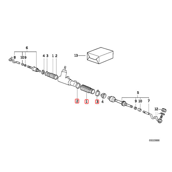 純正OEM LEMFORDER製 BMW Z3/E36 Mクーペ Mロードスター ステアリングラックブーツ 左右共通 片側 32211139786 32111137070 31111137070_画像2