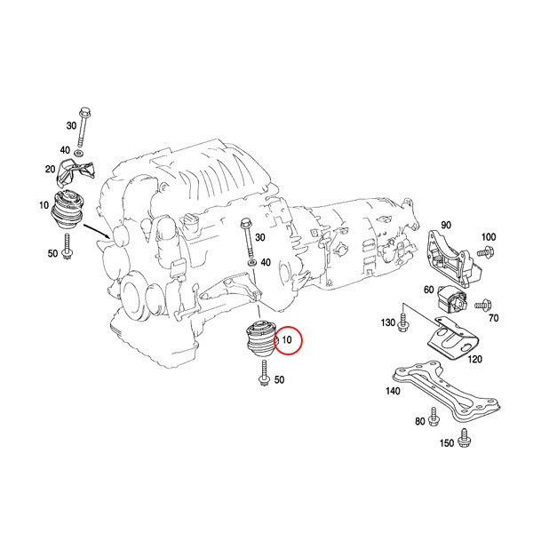 LEMFORDER ベンツ W211 W203 E250 E320CDI E350 E500 E550 C230 C280 エンジンマウント 片側 1712400117 1712400217 2112402617 2112402717_画像2