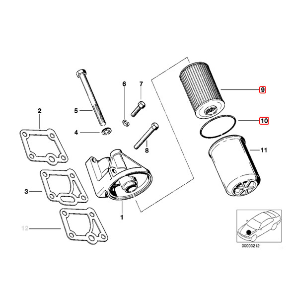 純正OEM MANN製 BMW E24 635CSi エンジンオイルフィルター/エンジンオイルエレメント 11421267268 11421718816 11429063138 11429061199_画像2