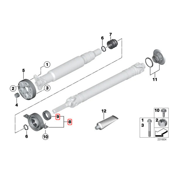 MEYLE製 BMW X5/F15 X6/E71 X6/F16 xDrive35d xDrive35i xDrive40e xDrive50i X6M プロペラシャフト センターベアリング 26127558745_画像2