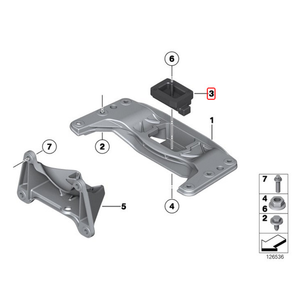 MEYLE製 BMW F07 F10 F11 535i ActiveHybrid5 ミッションマウント 22316770289 22316761094_画像2