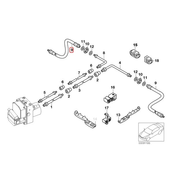 MEYLE製 BMW E60E61 リア/リヤ ブレーキホース 片側 34321159882 34321154327 34321154904 34321159890 525i 530i 540i 530xi 545i 550i M5_画像2