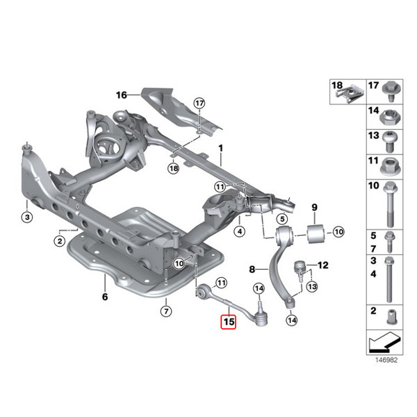 マイレ製 BMW X1/E84 xDrive25i xDrive28i フロント ロアアーム/コントロールアーム 左右共通 片側 4WD車用 31122405863 31126768989_画像2