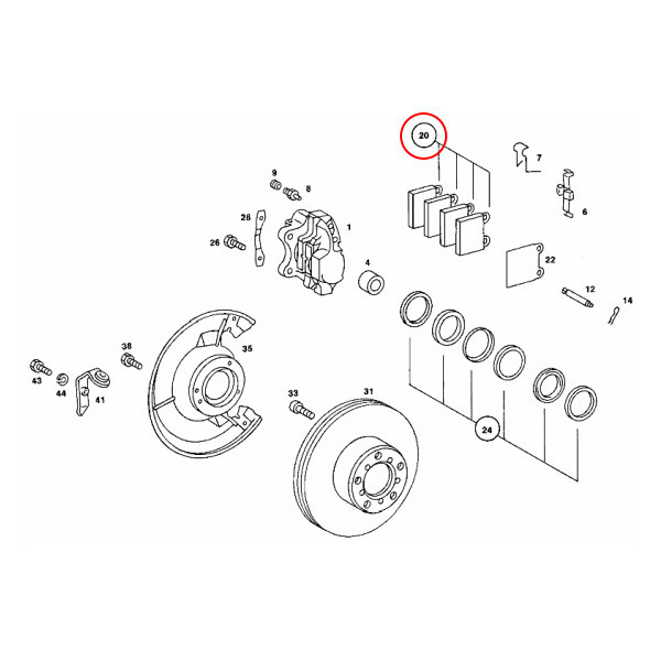 OP Parts ベンツ W114 230 250 280 280E 250C 280C 280CE W115 240D フロント ブレーキパッド/ディスクパッド 左右 0014207820 0004206320_画像2