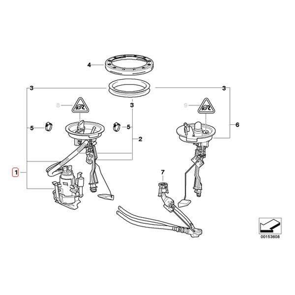 純正OEM Pierburg製 BMW E39 セダン M5 燃料ポンプ インナー組み替えタイプ 16142228808 16146752369_画像2