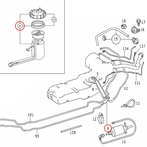 ベンツ W163 ML430 燃料ポンプ/フューエルポンプ＆フィルター 1634703594 1634770701_画像2