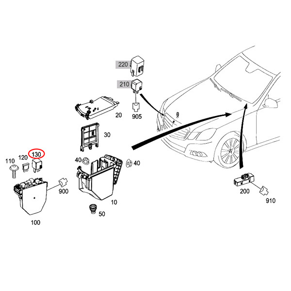 [優良品]ベンツ R230 R129 R172 SL320 SL350 SL500 SL550 SL55 SL600 SL63 SLK200 SLK350 SLK55 SLC180 エアサスポンプリレー 0025422319_画像4