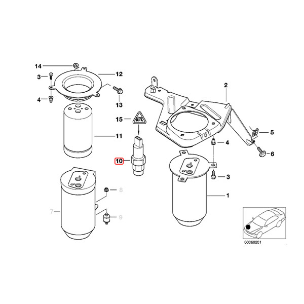 [優良品]BMW X3/F25 X4/F26 X5/E53 xDrive20d 20i 28i 35i M40i 3.0i 4.4i 4.6is 4.8is ACプレッシャーセンサー 64538370623 64536909257_画像3