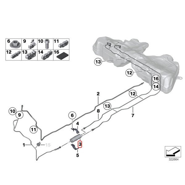 BMW F02 F04 G12 740Li 750Li 760Li ActiveHybrid7L 燃料フィルター/フューエルフィルター 16127233840 16127327120 16127451424_画像2