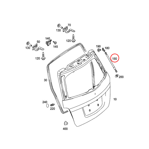 URO製 ベンツ X204 GLK350 オートマチックテールゲート用 トランクダンパー 片側 2049802864 2049801564_画像2