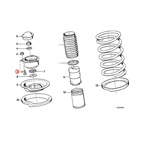 URO製 BMW E28 E34 518 518i 520i 524d 524td 525e 525i 528i 535i M5 M535i フロント ショックアッパーマウント 左右 31331139452_画像2